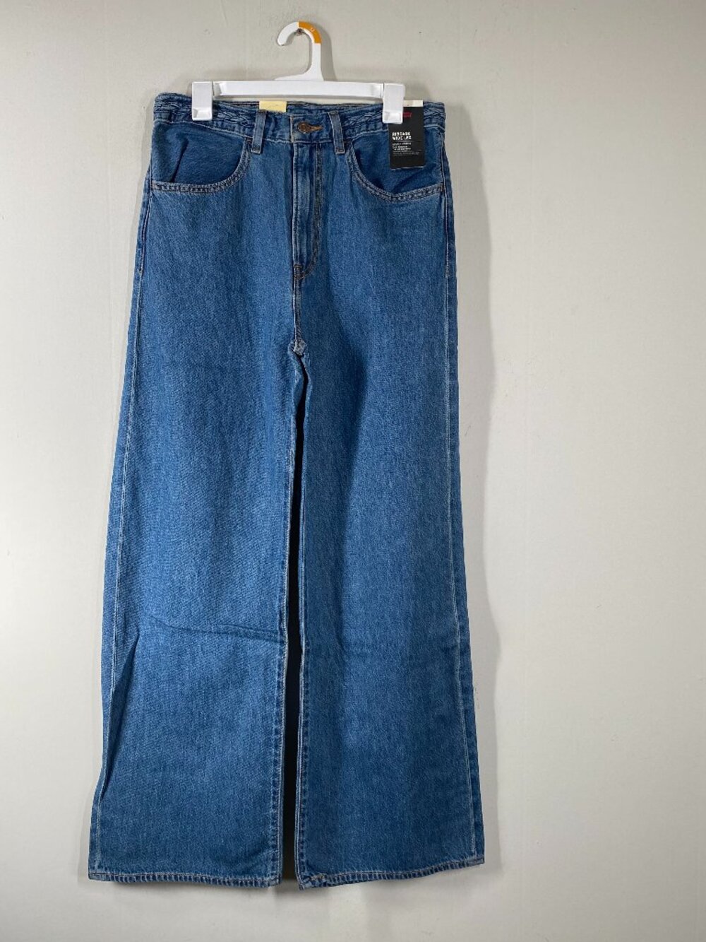 Levi's Premium Ribcage Wide Leg Jeans Women's 30 x 32 Blue Braided Waist NWT
